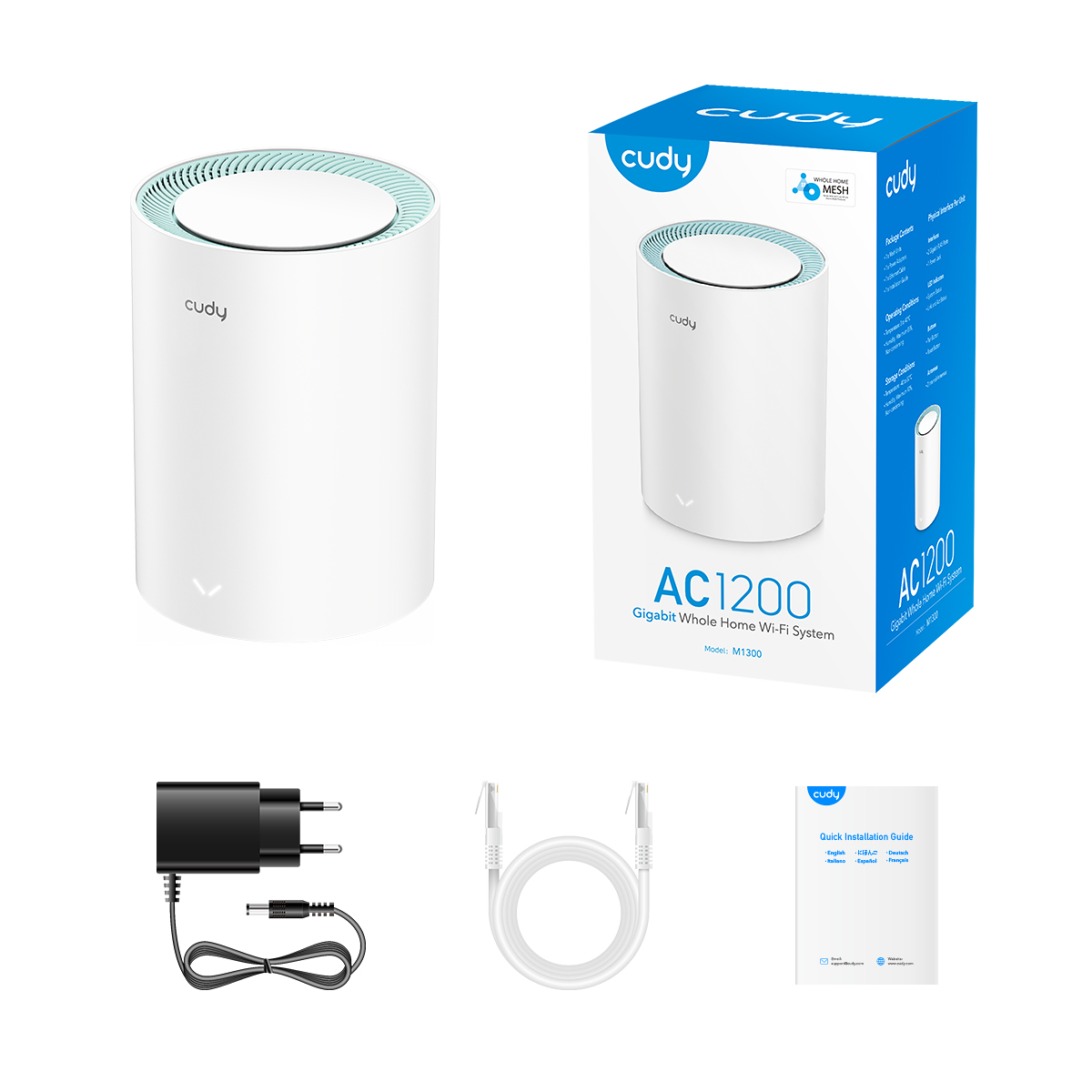 M1300(1-Pack) - AC1200 Wi-Fi Gigabit Mesh Solution