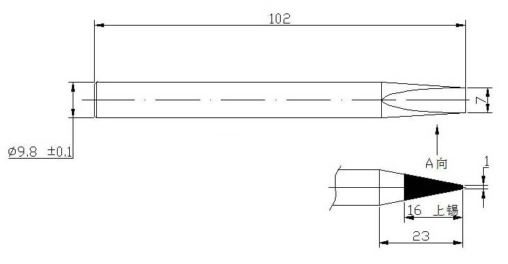 B9-2 Punta a scalpello 7x1mm per saldatore MK-751