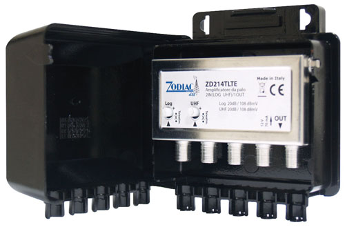 ZD83214TLE - Amplificatore DVB-T2  LTE Free da palo con 2 ingressi: LOG - UHF