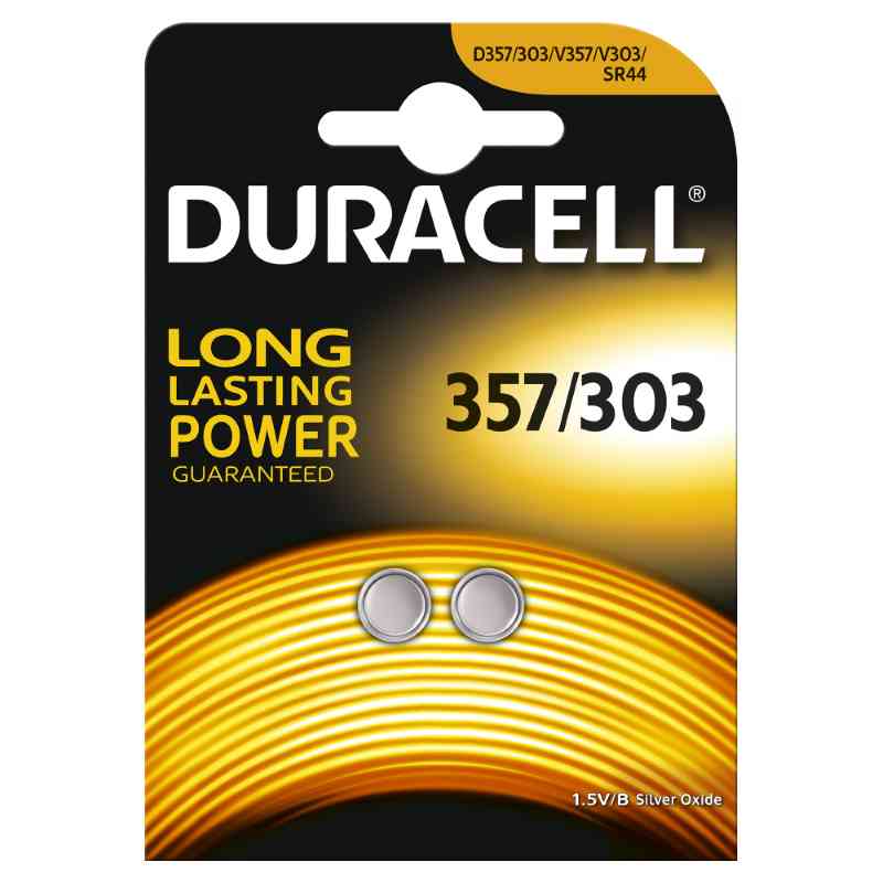 Duracell 357/303 Orologio in blister da 2 pile