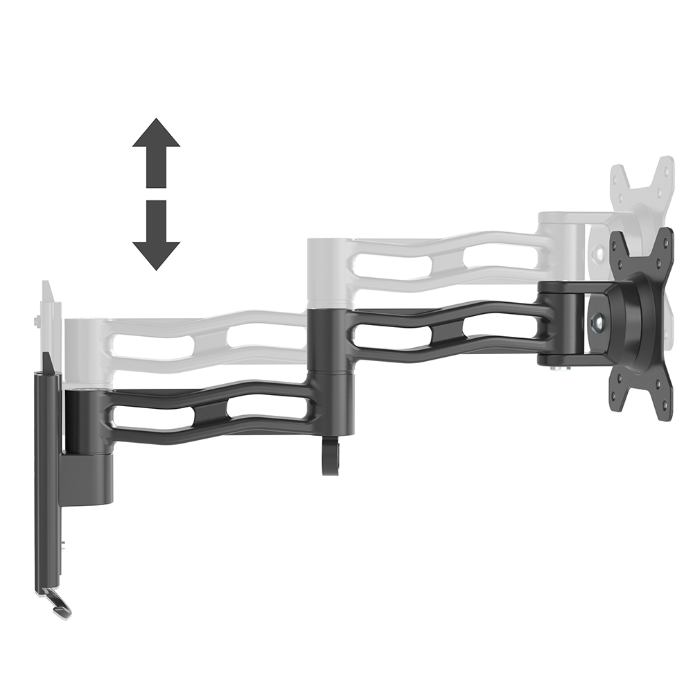 Supporto TV 10''-27'' a tre snodi, nero, Mod. STV-IR-1027-3