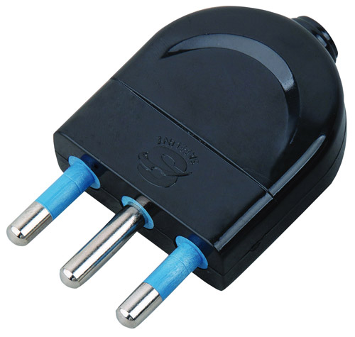 Spina rete volante nera 2p+t 16a - conf. bulk MKC