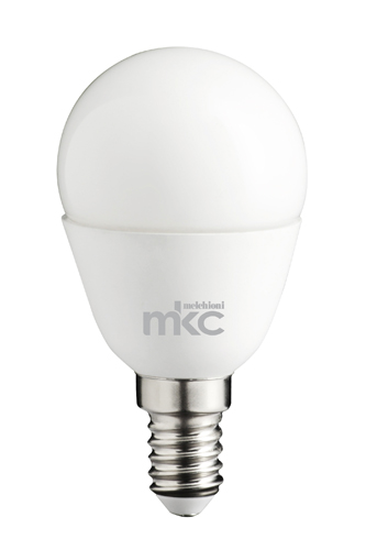 Lampadina LED 5,5W 6000K 220-24vca E14 luce bianca fredda G45 5,5W BL MKC Light