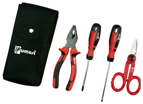 Trousse 100450 da 4 utensili in similpelle per elettricista