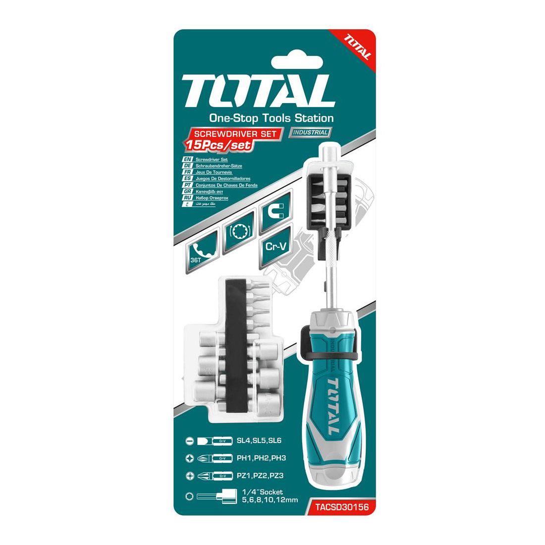 Cacciavite a cricchetto - 14 punte incluse TACSD30156