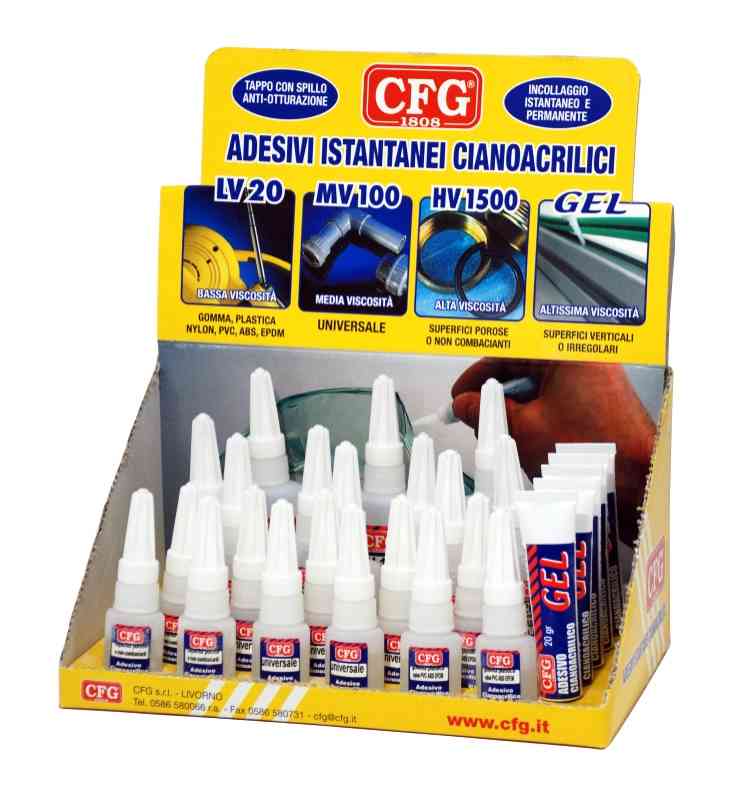 Espositore Adesivi Istantanei Cianoacrilici AC0500 CFG
