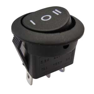 Deviatore A Bilanciere Rot 10A 250V Nero M.I-0-Ii DE/3436H-C