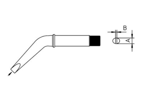 Weller T0054250799 CT2 EX7 punta a cacciavite curva, 7 mm, Scalpello piegato
