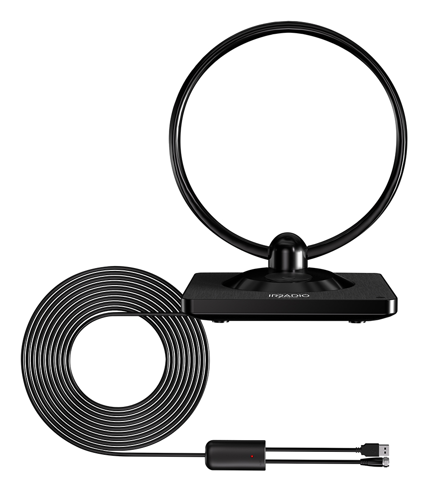 IR-Digital 1 USB Antenna DVB-T2 da interno amplificata, colore nero