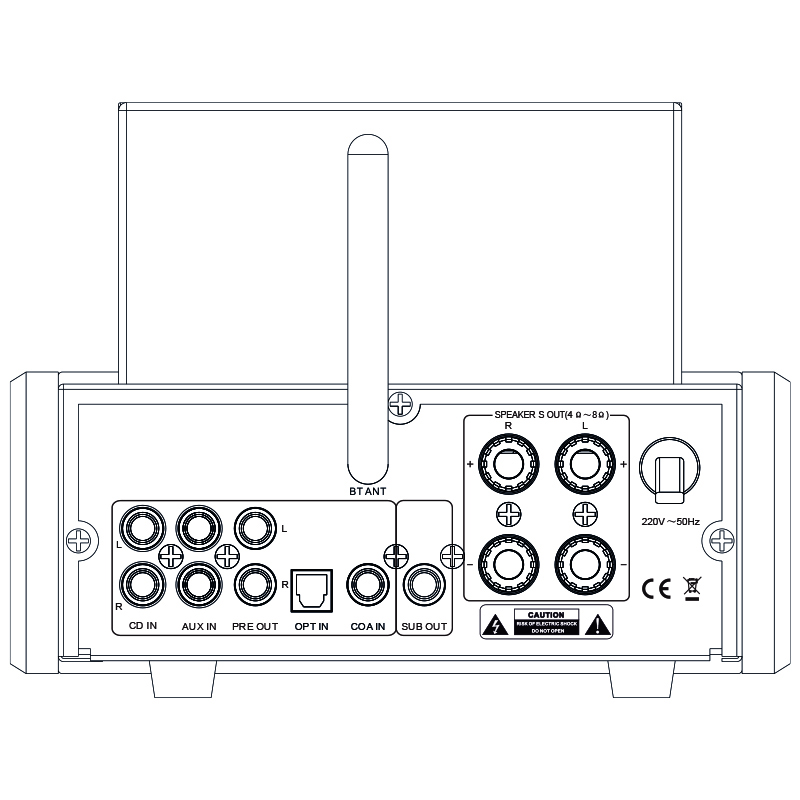 Amplificatore stereo hi-fi ibrido valvolare IR-DA3 Tube 4Ohm 50W RMS