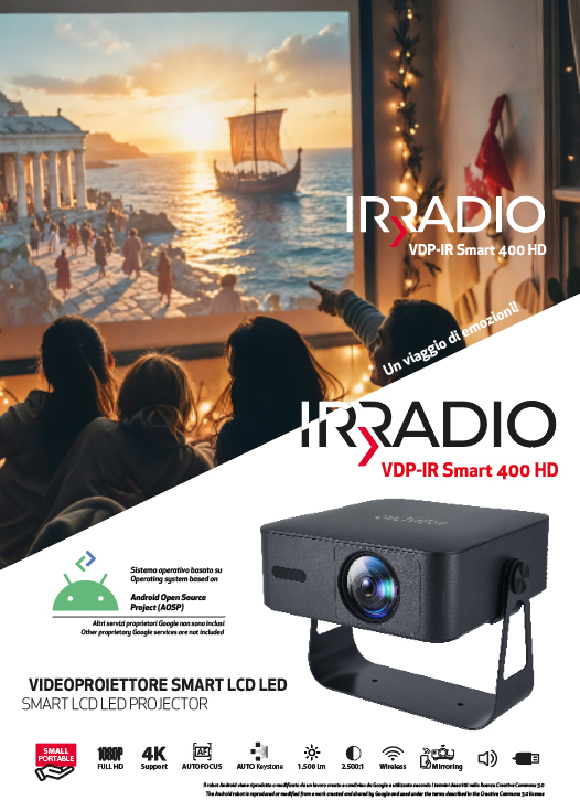 VDP-IR Smart 400HD - Videoproiettore Smart da 400 ANSI, HD e sistema operativo Android 11 OS