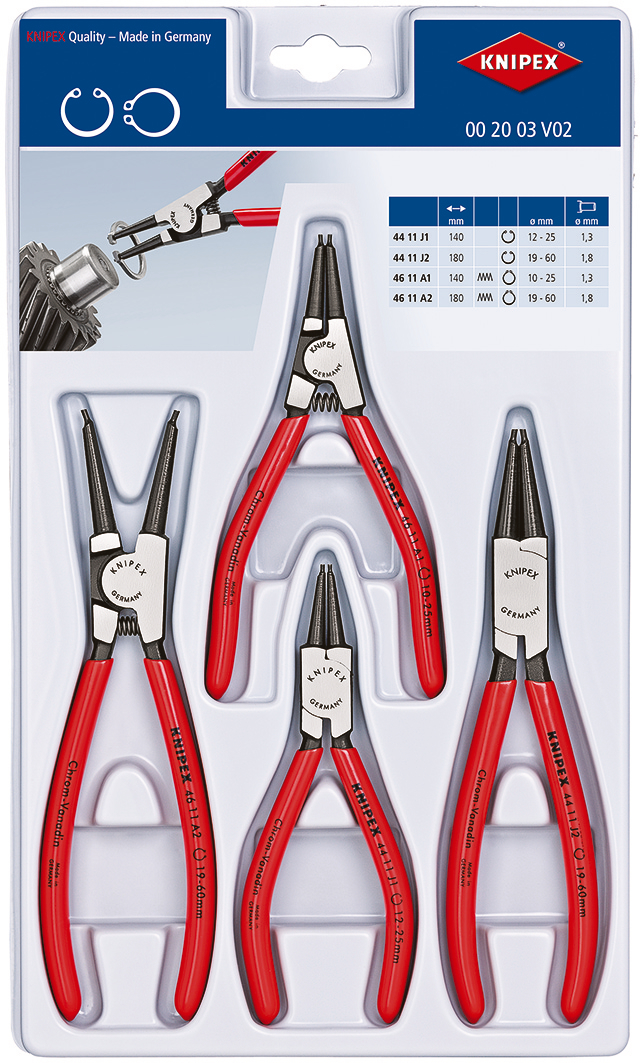Assort. di pinze per anelli di sicurezza 00 20 03 V02