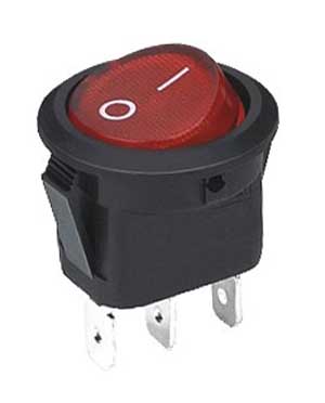 Interruttore a Bilanciere Rotondo 10A 250V Rosso Mark INT/3433H