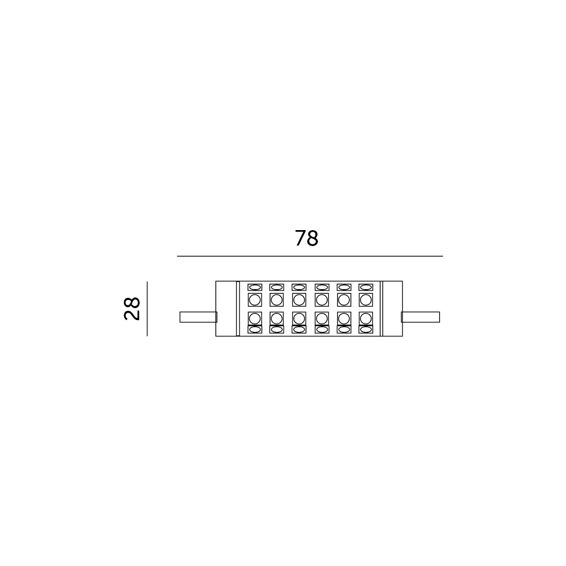 Lampada R7S 78mm 8W 3000k