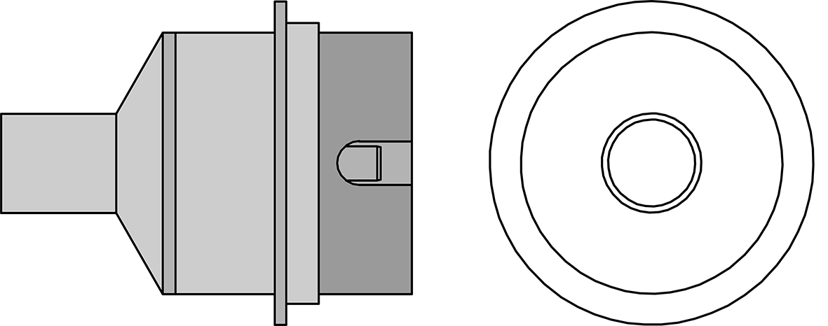 Ugello tondo, senza vuoto, Diametro: ø 7,0 mm x 45° T0058736870N Weller