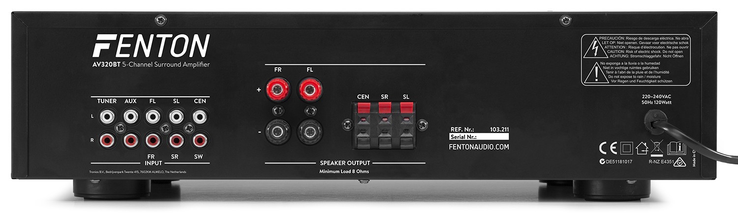 Amplificatore Hi-fi, 2x100W con ricevitore bluethooth/ SD/USB AV320BT