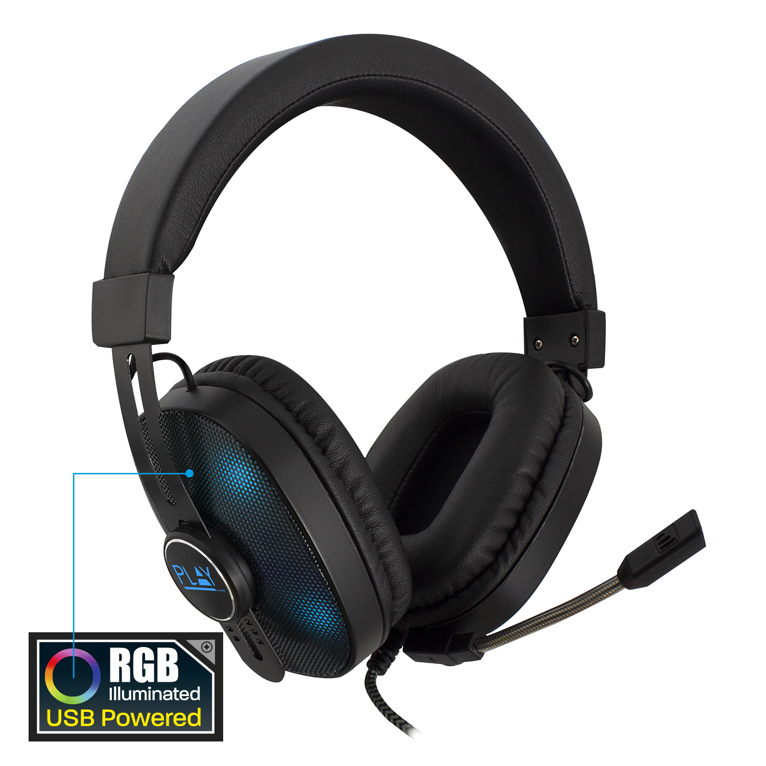 Auricolare Gaming con microfono, effetto luce, PC/Console - 2 x Jack 3.5mm + USB
