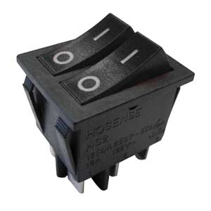 Interruttore a Bilanciere Doppio 16A 250V Nero M.0-1 INT/3473H-C