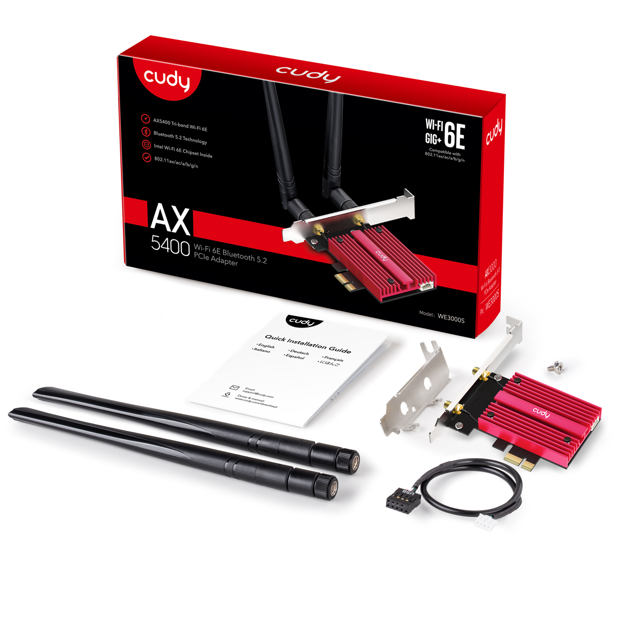WE3000S - AX5400 Wi-Fi 6E PCI Express Adapter