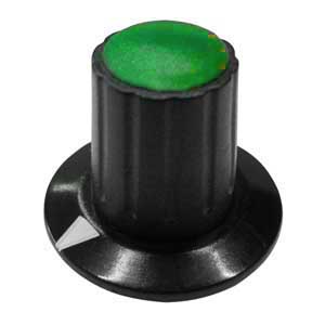 Manopola Nera A Mandrino 26x19 Ø6 Verde MA/1121V