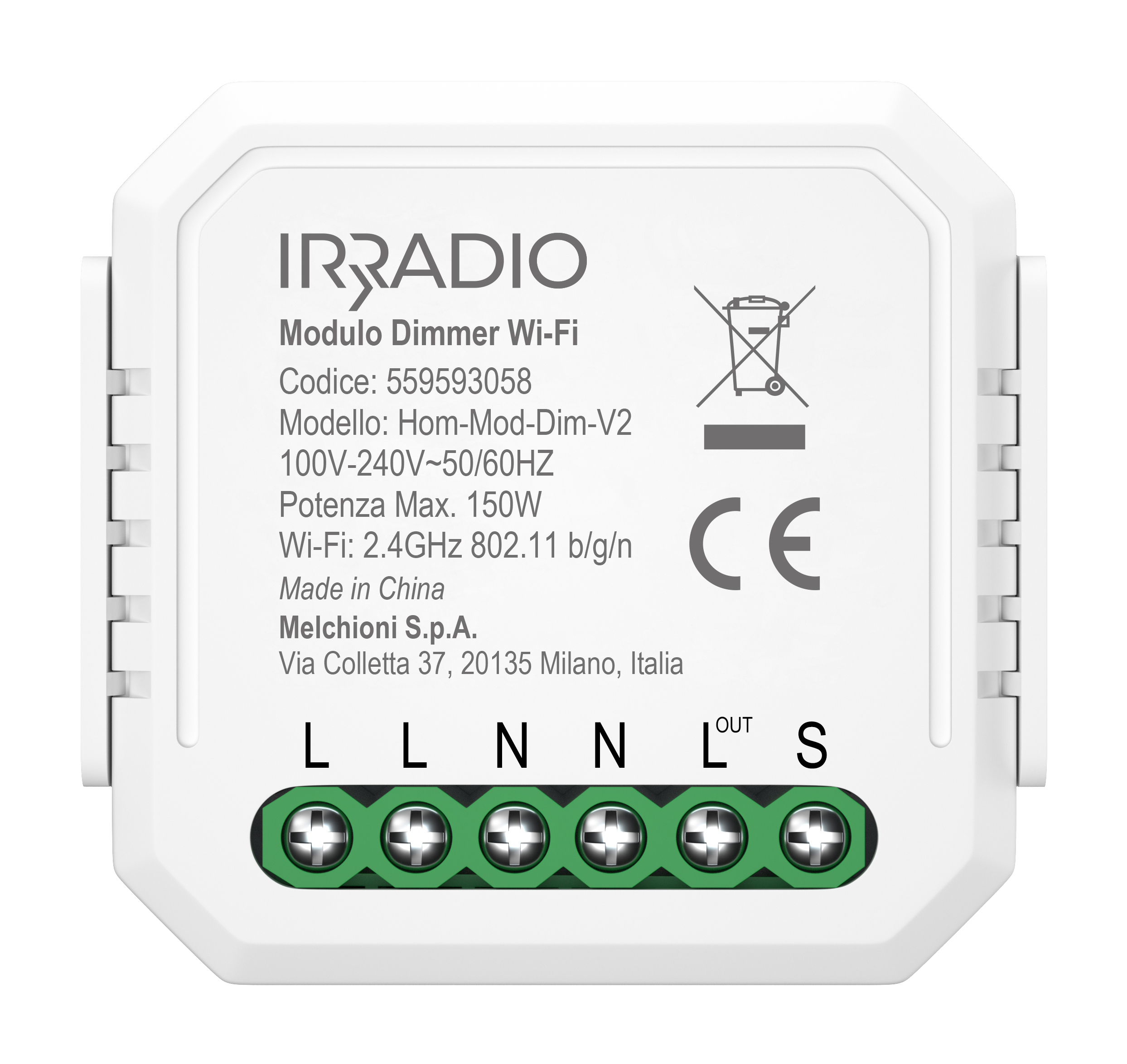 Hom-Mod-Dim-V2 Modulo dimmer 150W da incasso WiFi