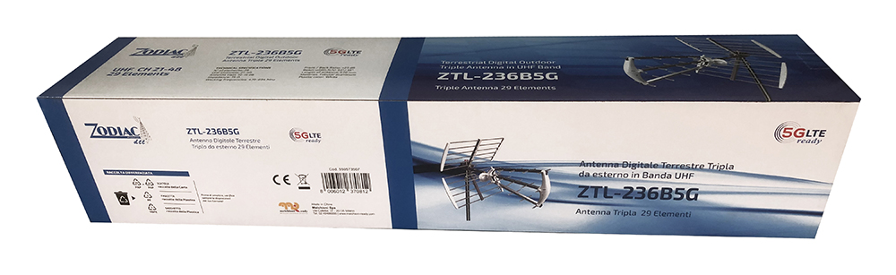 Antenna tripla UHF 29 elementi 5G Free mod. ZTL-236B5G