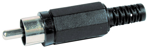 Spina rca volante nera con guidacavo CT2005 PLUG BLACK