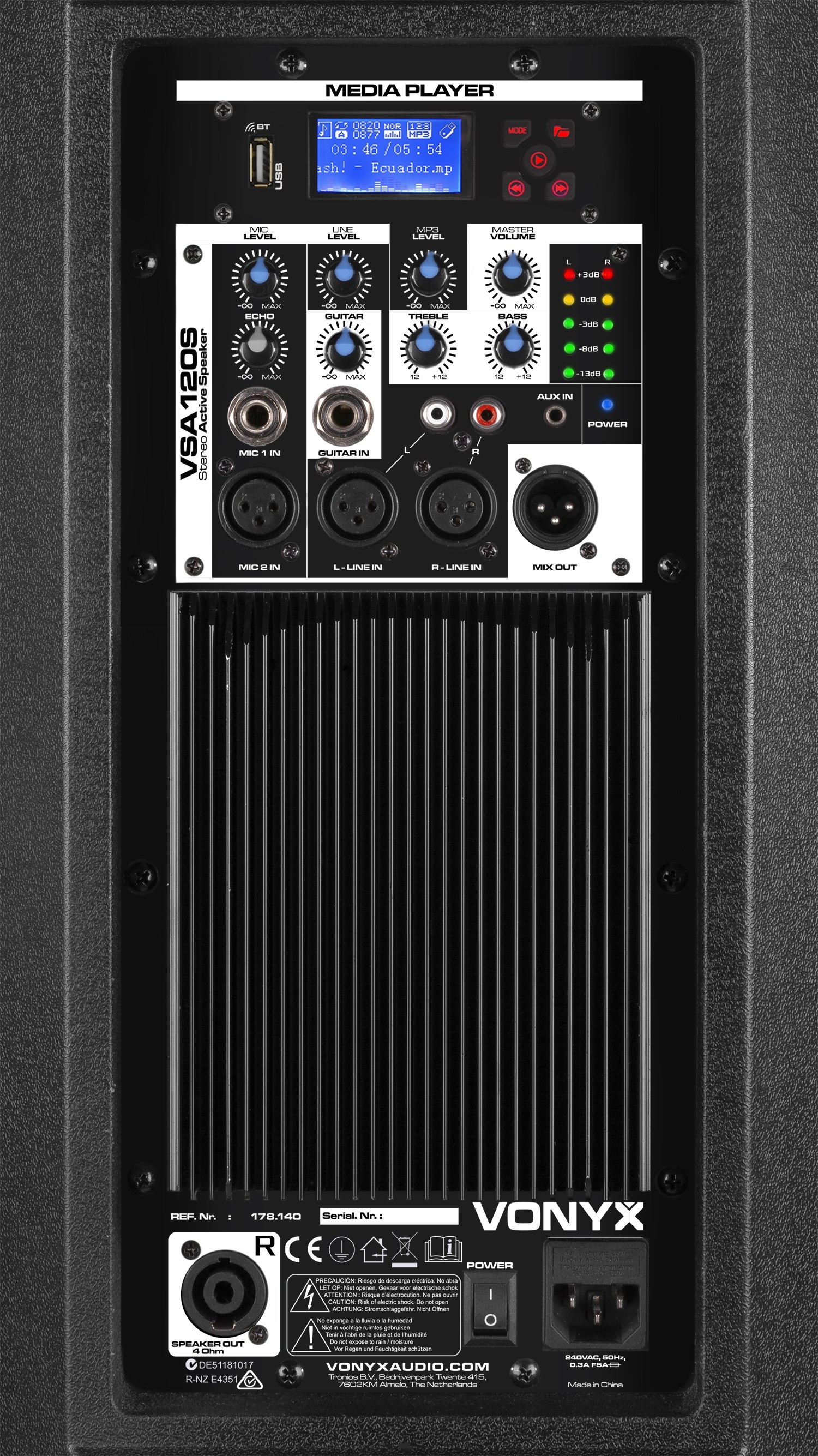 Set 2 diffusori attivi da 800W, 12" con BT/USB/MP3 mod.VSA120S