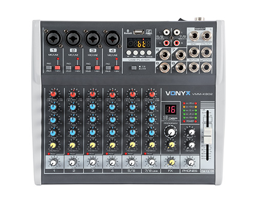 Mixer 8 canali funzione con DSP. Mod. VMM-K802