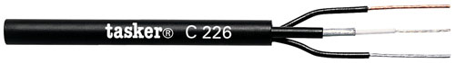 Cavo per videocontrollo 1x0,75ohm + 2x050 d esterno 6,6mm, nero, 100mt. C226