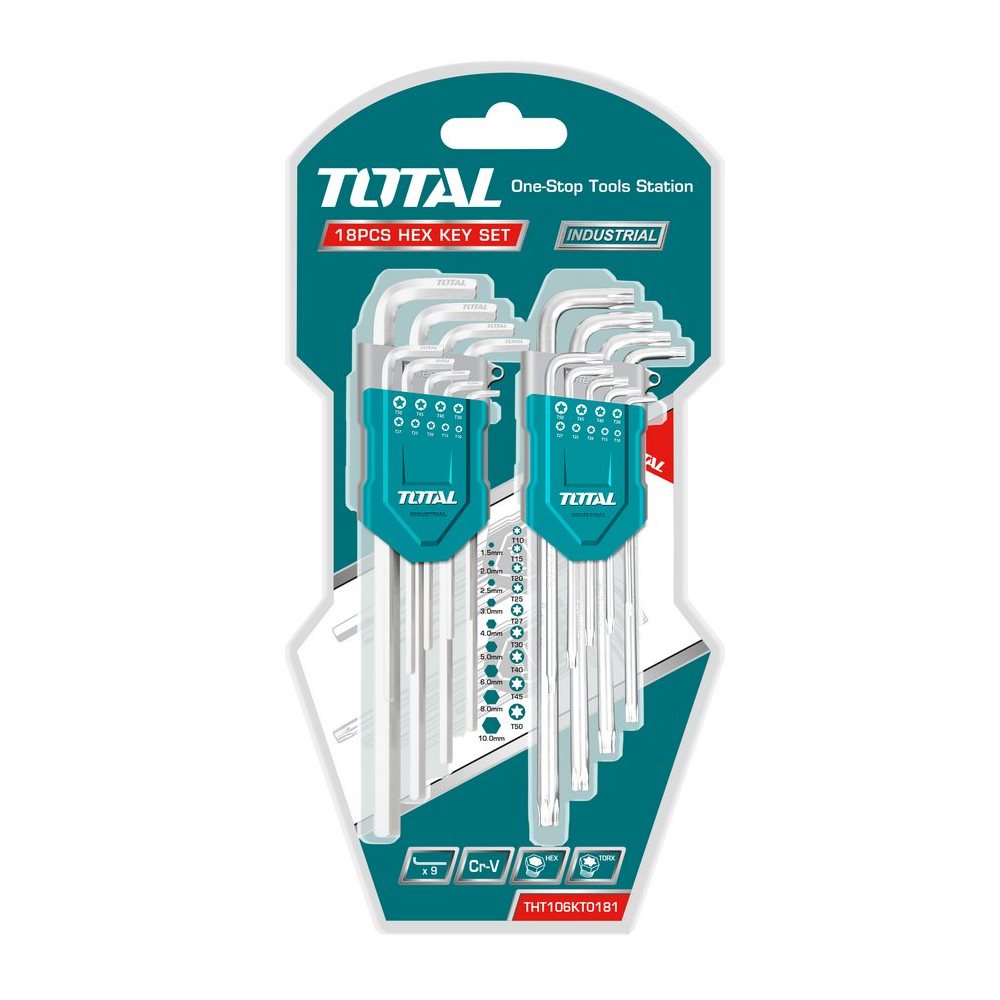 Set di Chiavi Esagonali e Torx da 18 Pezzi THT106KT0181