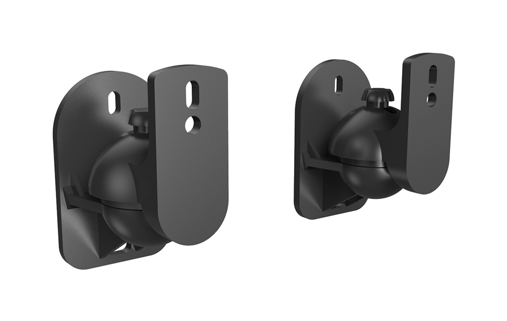 Coppia Supporti per diffusori  da parete in plastica di colore nero, Mod. SD-IR-WALLSOUND