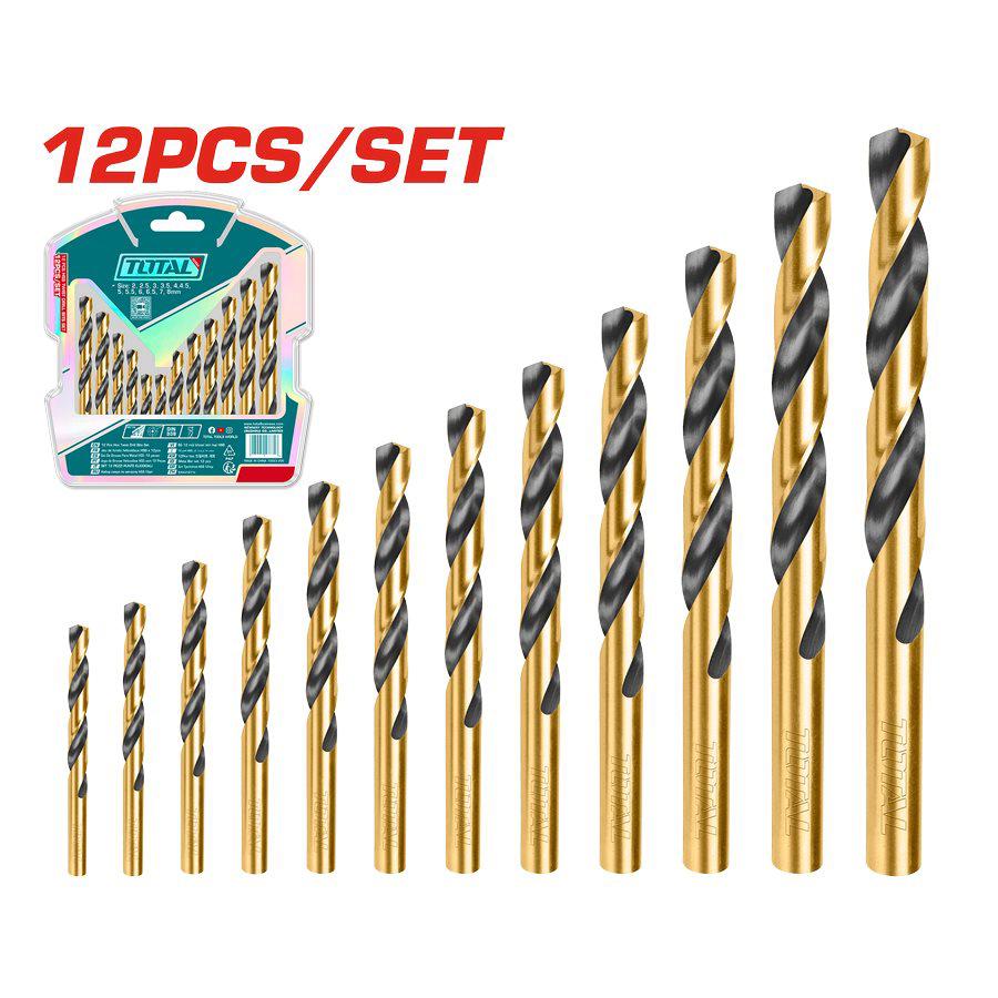 Set 12 Punte Trapano HSS per Metallo TACSD0125
