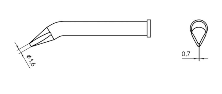 Punta saldante, punta a cacciavite, Ø 1,6 mm,  30° T0054474399 Weller