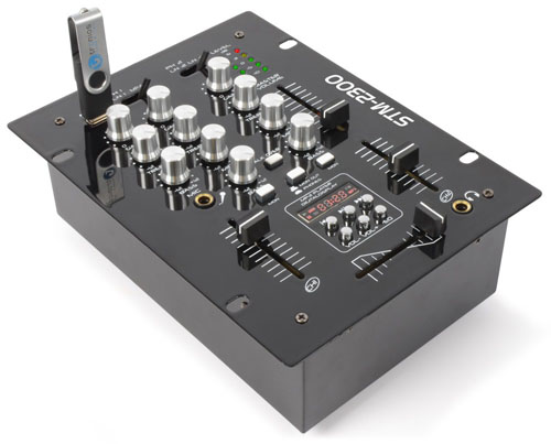 Mixer passivo 2 canali, con USB, Mod. STM-2300
