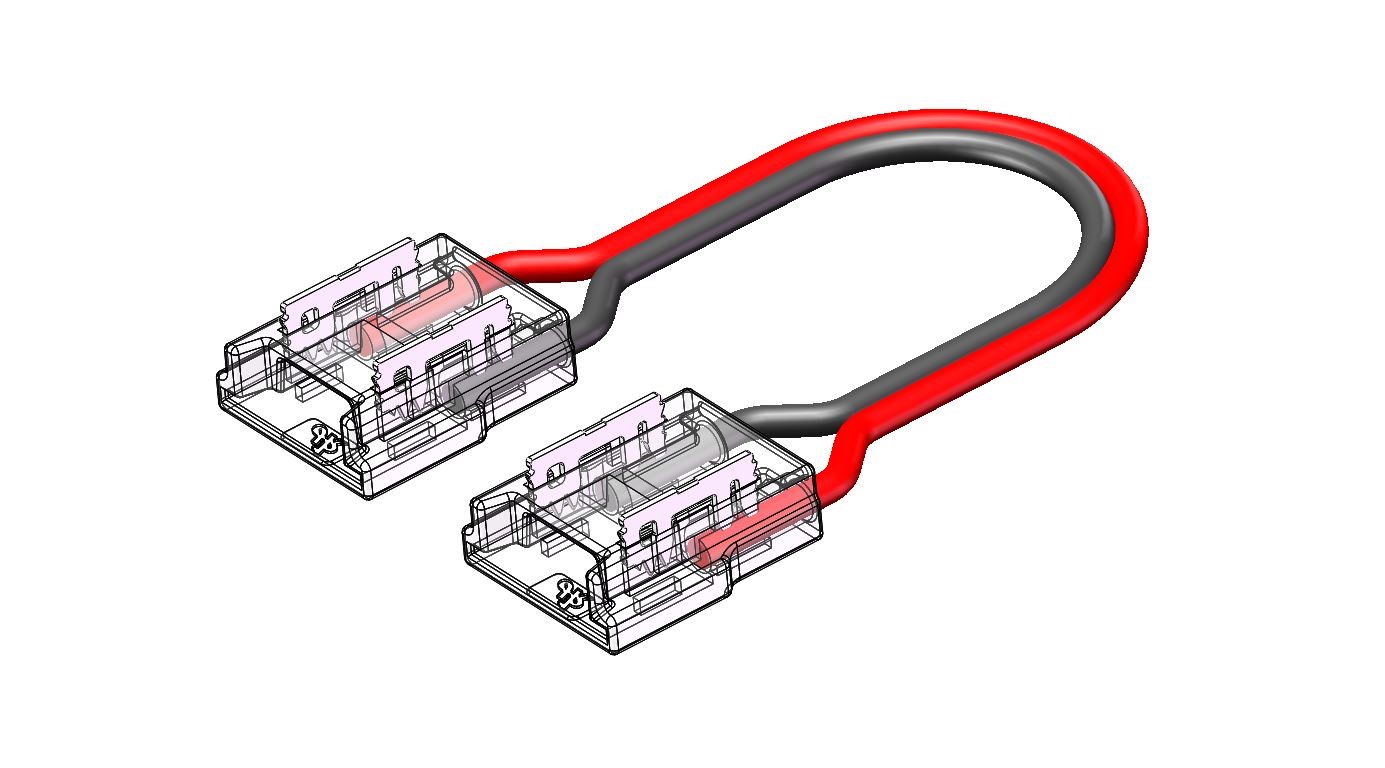 Connettore strip - strip con cavetto 15cm, board 10mm 2 pin IP20