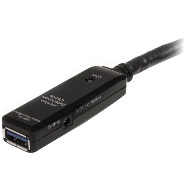 Startech.com USB3AAEXT10M Cavo di prolunga USB 3.0 attivo da 10 m con alimentatore AC - Schermato - Cavo di prolunga USB maschio a femmina - Estensione di linea USB 3.1 Gen 1 Tipo A (5Gbps) (USB3AAEXT10M)