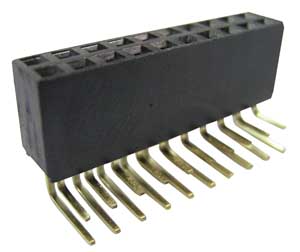 Connettore Str. Doppia Femmina Da Circuito Stampato 90Ø 2.54 40+40P CTF/80B90-I