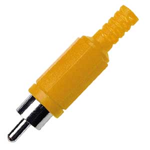 Spina Volante Coassiale Con Guidacavo Giallo RCA/398G-I