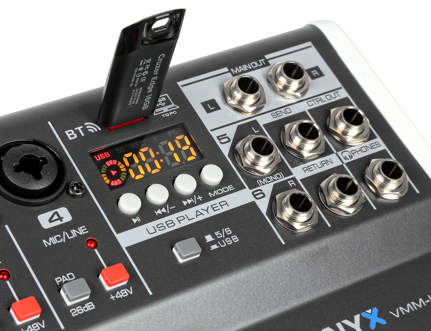 Mixer 6 canali funzione con DSP. Mod. VMM-K602