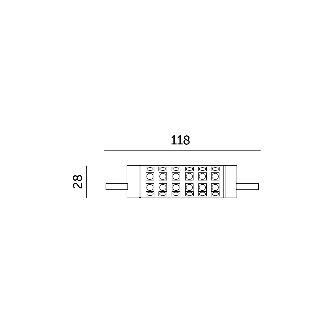 Lampada R7S 118mm 15W 3000k