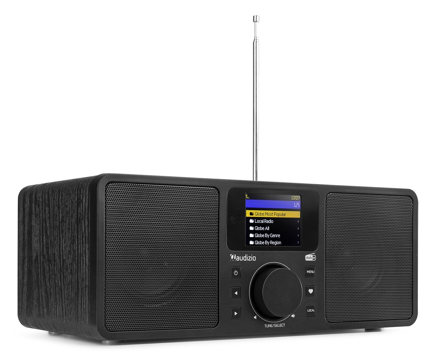Roma, WiFi Internet radio con batteria integrata e display a colori, colore nero