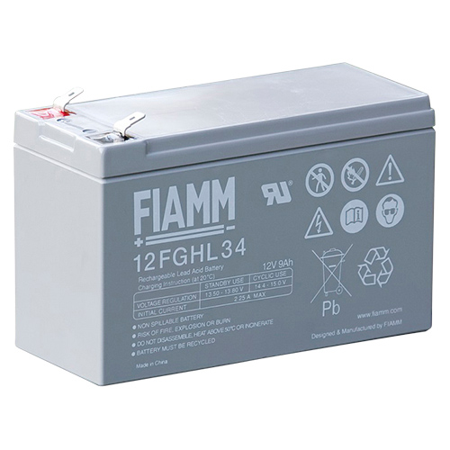Batteria al piombo ricaricabile 12V 9Ah terminale faston 6.3mm FIAMM