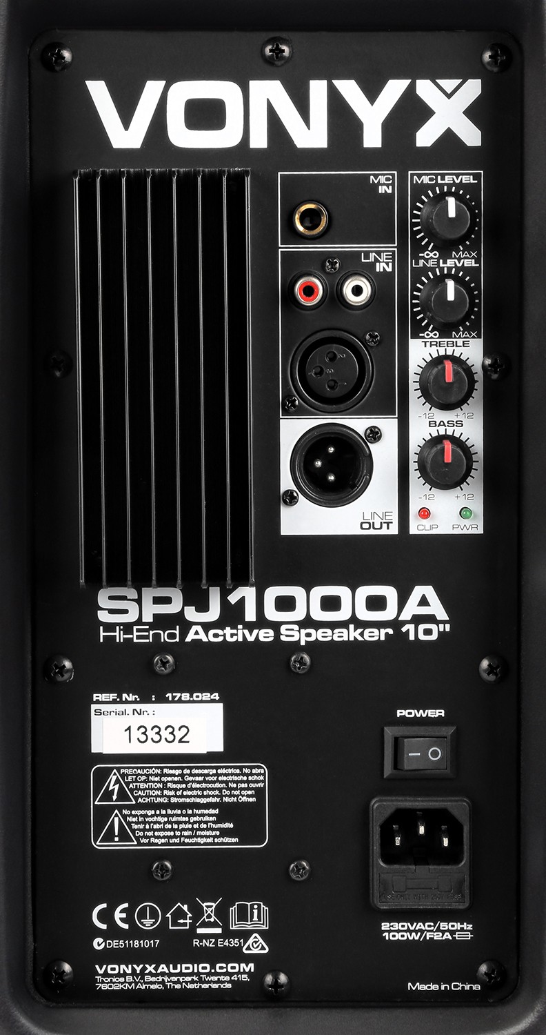 Diffusore attivo da 400W 8Ohm, woofer da 10" mod. SPJ-1000A
