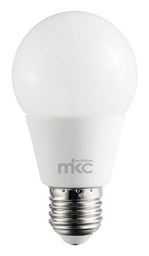 Lampada a LED 220-240vca 6000K luce fredda A60 9W E27 CB MKC Light