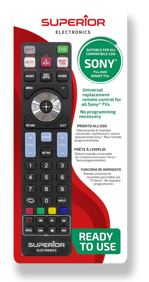Telecomando per tv e smart tv sony costruiti dopo il 2000. SUP046