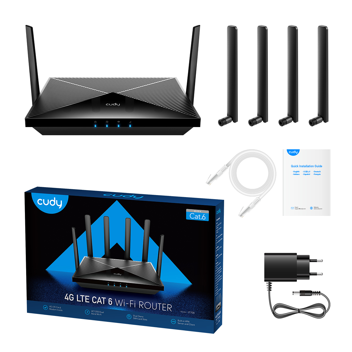 LT700 - AC1200 Wi-Fi 4G LTE-Cat6 Gigabit Router