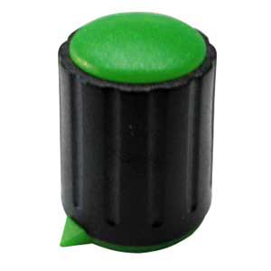 Manopola Nera A Mandrino 15x18 Ø6 Verde MA/1101V