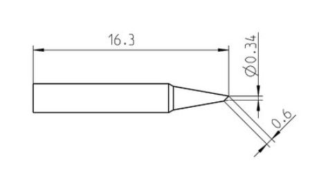RT Pico Punta saldante, taglio sbieco Ø 0,4 mm, MIL-SPEC T0050101999 Weller