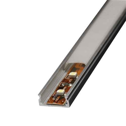 Profilo alluminio per stripled da 10mm copertura chiara piana 2mt. MKC Light